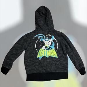 Batman Toddler Boys 5T Zip Hoodie Black Green Fleece Lined Superhero Jacket